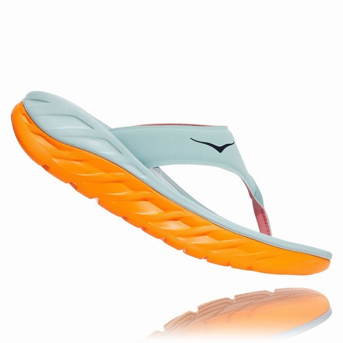 Hoka One One ORA RECOVERY FLIP Sandals For Women India Green/Orange IN-8295